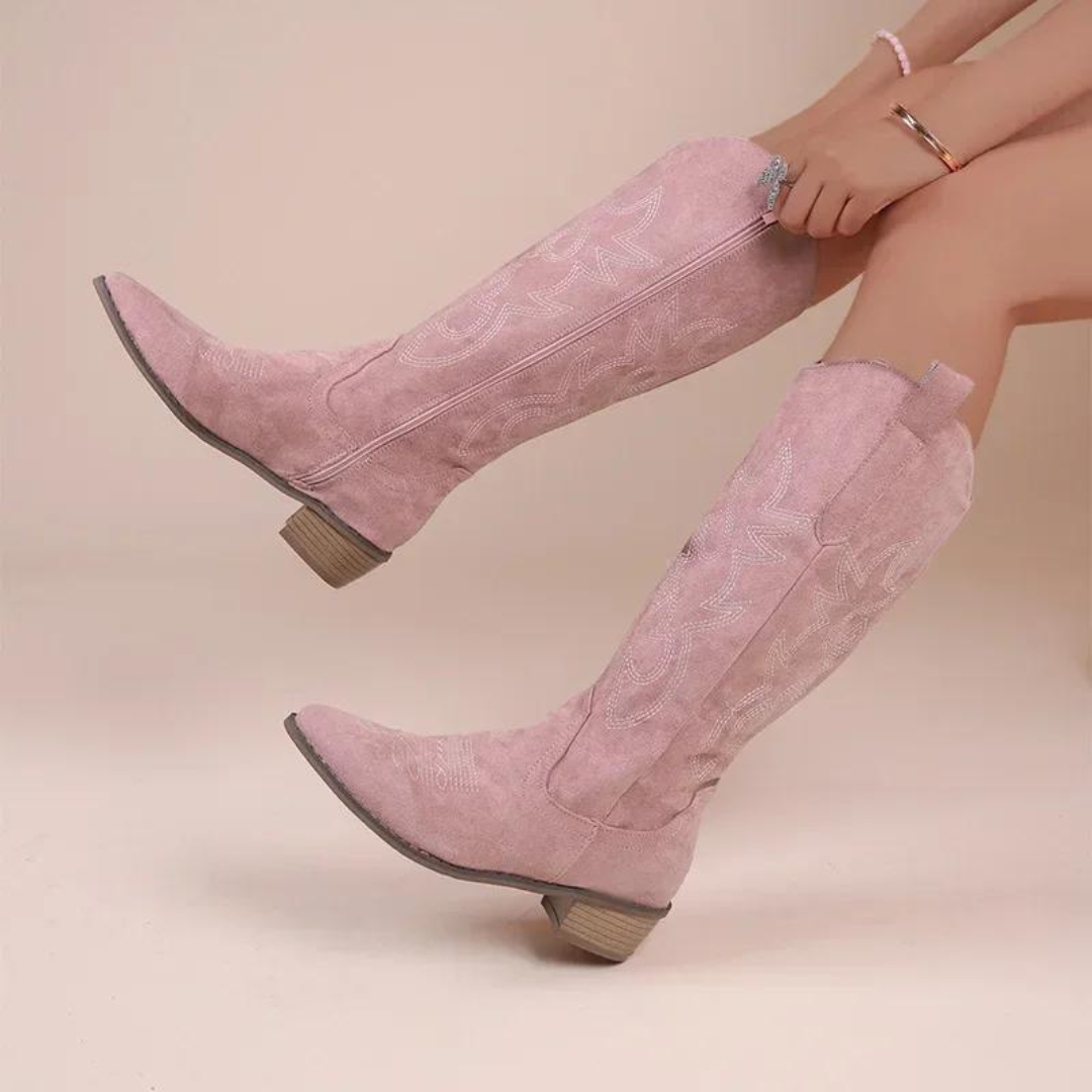 Bestickte Western-Cowboystiefel für Frauen Drune