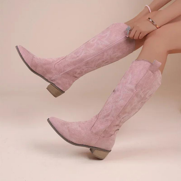 Bestickte Western-Cowboystiefel für Frauen Drune