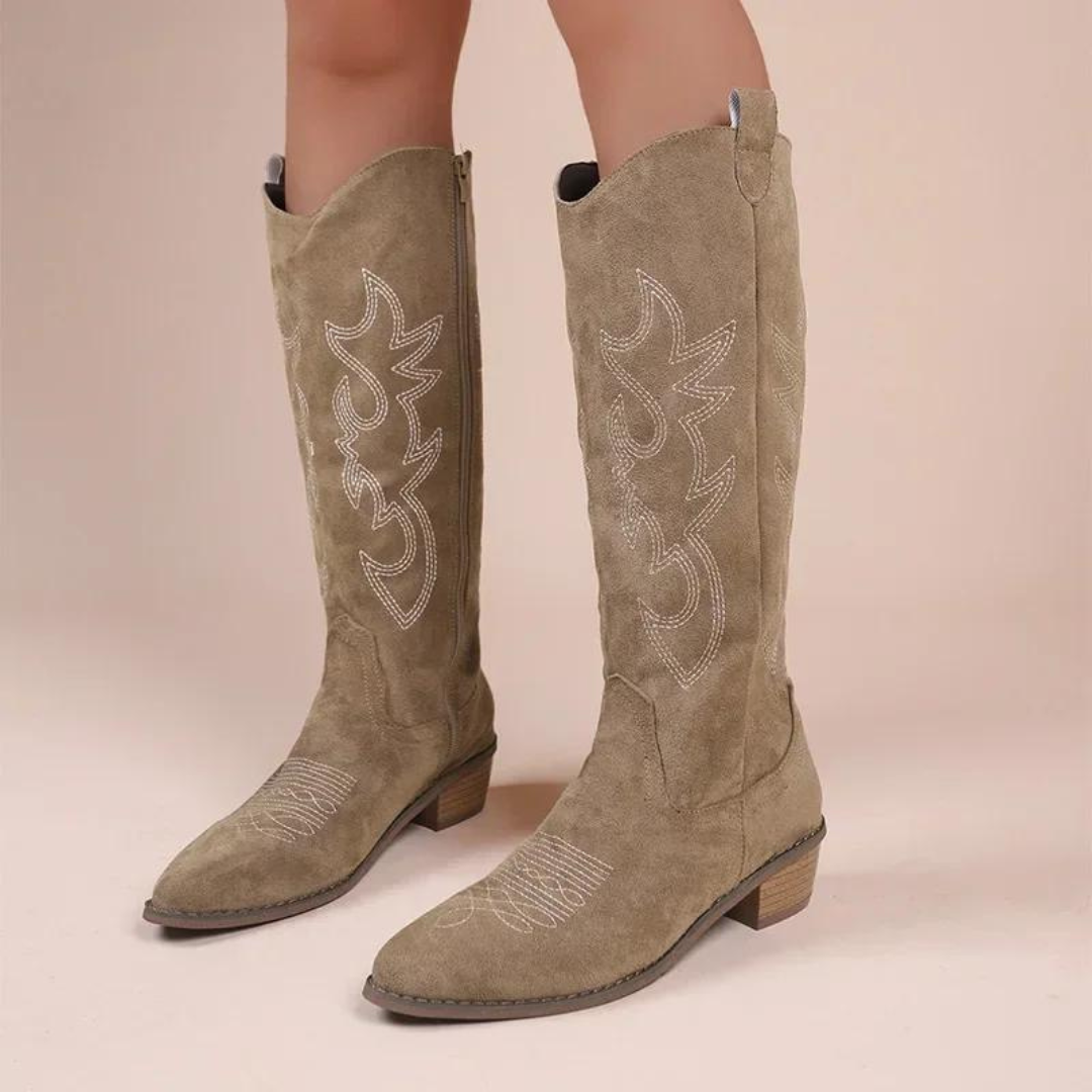 Bestickte Western-Cowboystiefel für Frauen Drune