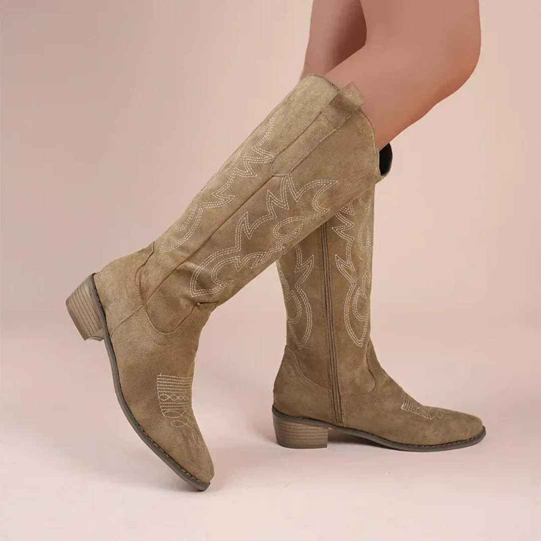 Bestickte Western-Cowboystiefel für Frauen Drune