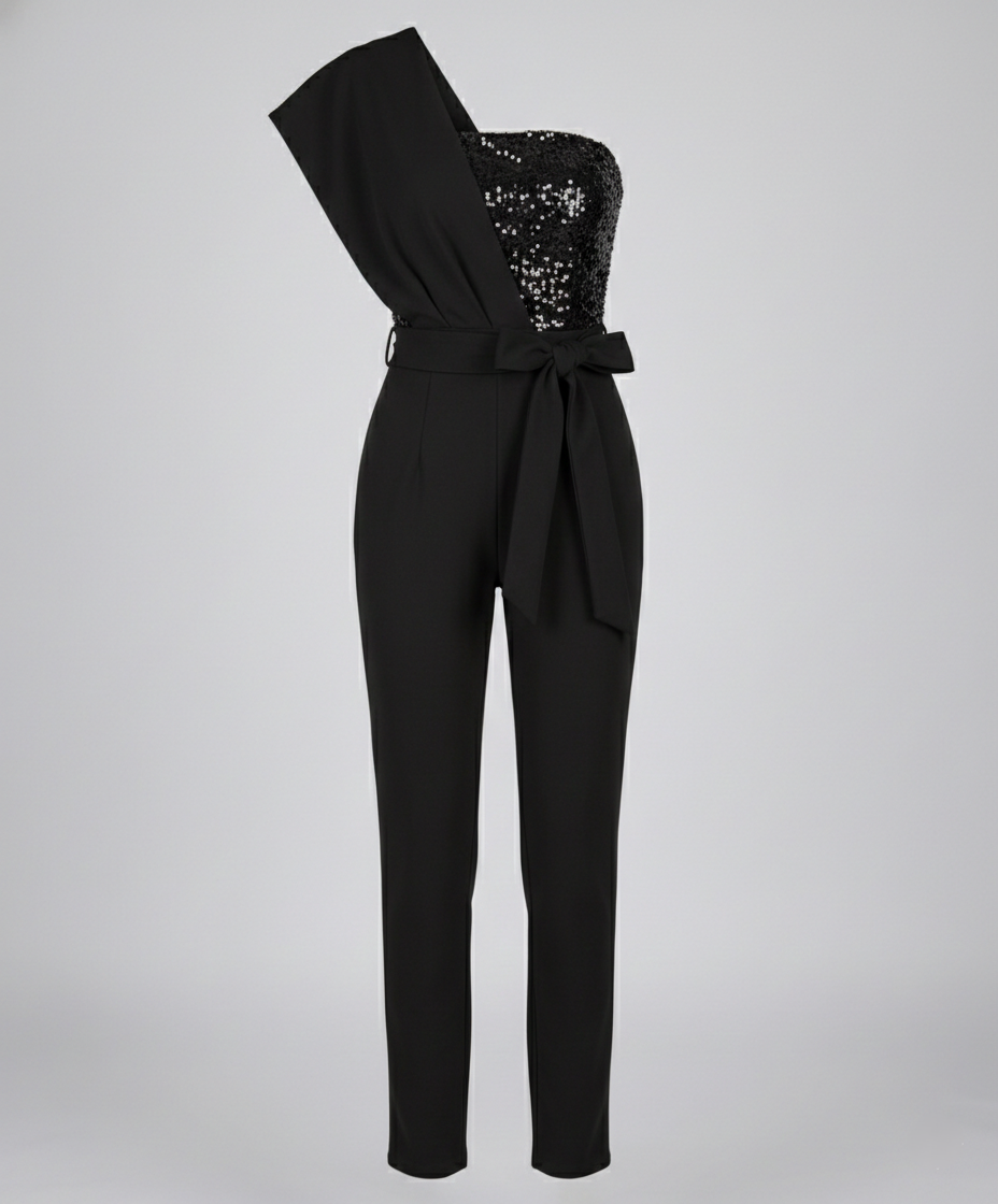 Patchwork Pailletten Jumpsuit Damen Drune