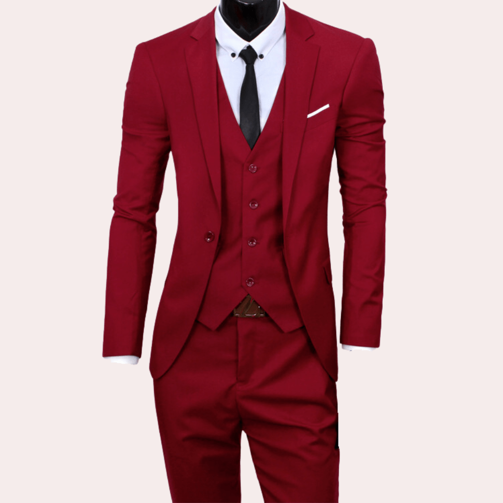Drune | Elegantes 3 Teilig Herrenanzug Blazer, Weste Und Hose Formelle Und Geschäftliche Veranstaltungen