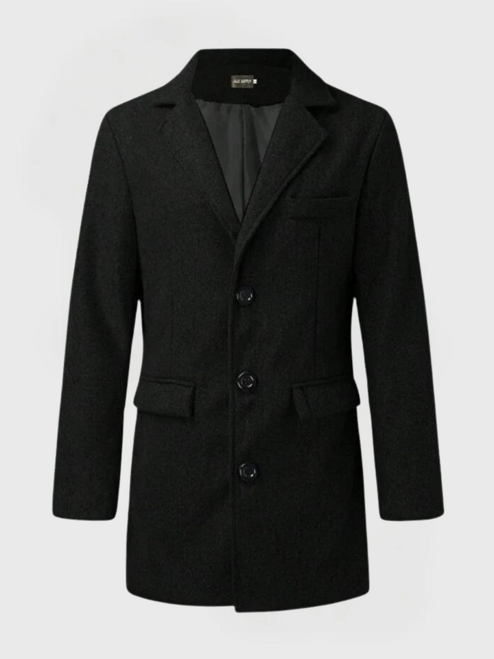 Drune | Herren Winter Trenchcoat - Klassischer Knopfverschluss