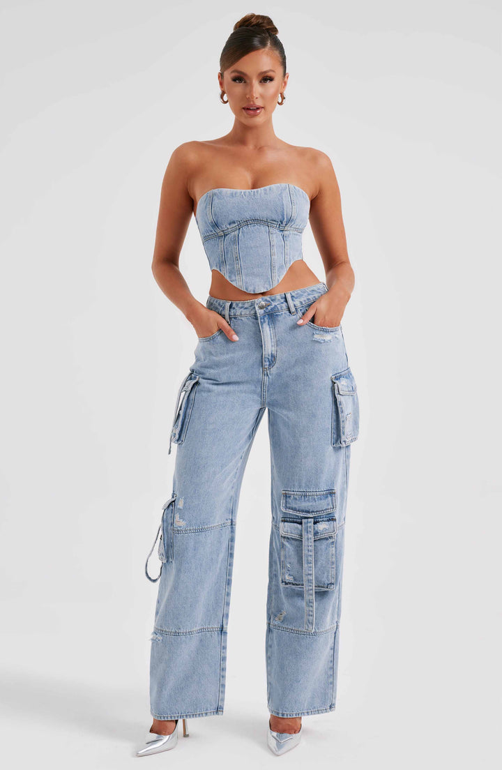 Drune | Stylische Cargohose Aus Denim