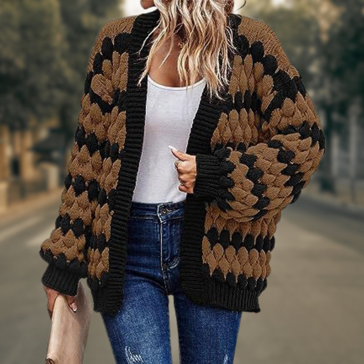 Drune | Cardigan - Grober Strick - Offene Vorderseite - Relaxed Fit - Weich und Warm