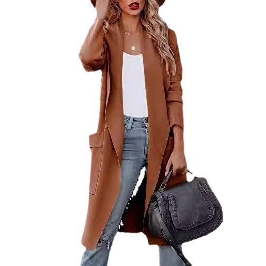 Drune | Langer Cardigan - Offene Front - Elegante Freizeitkleidung