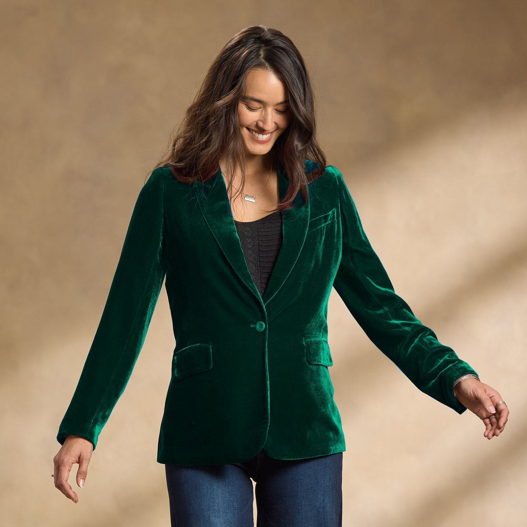 Drune | Gestickte Samt-Herbstjacke