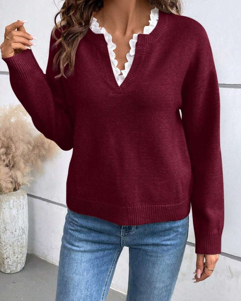 Drune | Strickpullover mit Spitze