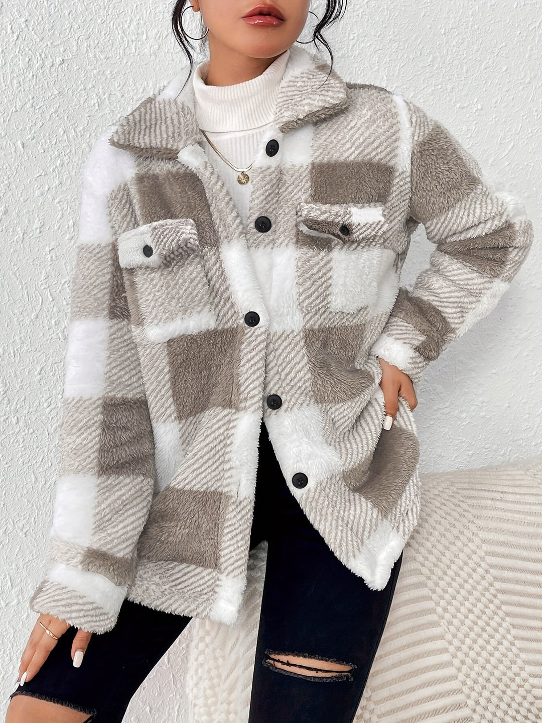 Drune | Karierte Jacke mit weicher Struktur