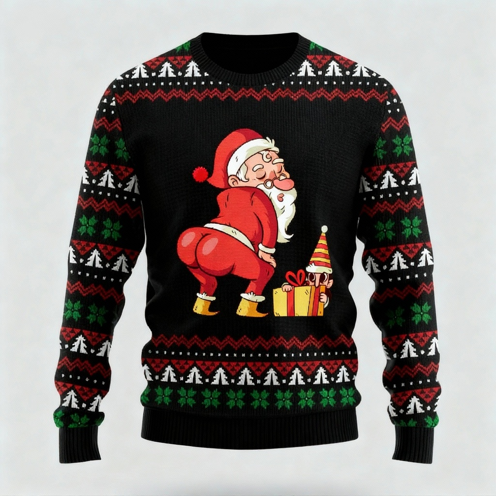 Drune | Eigenwillig, Gemütlich & Festlich: Der Goofy Santa Print Weihnachtspullover