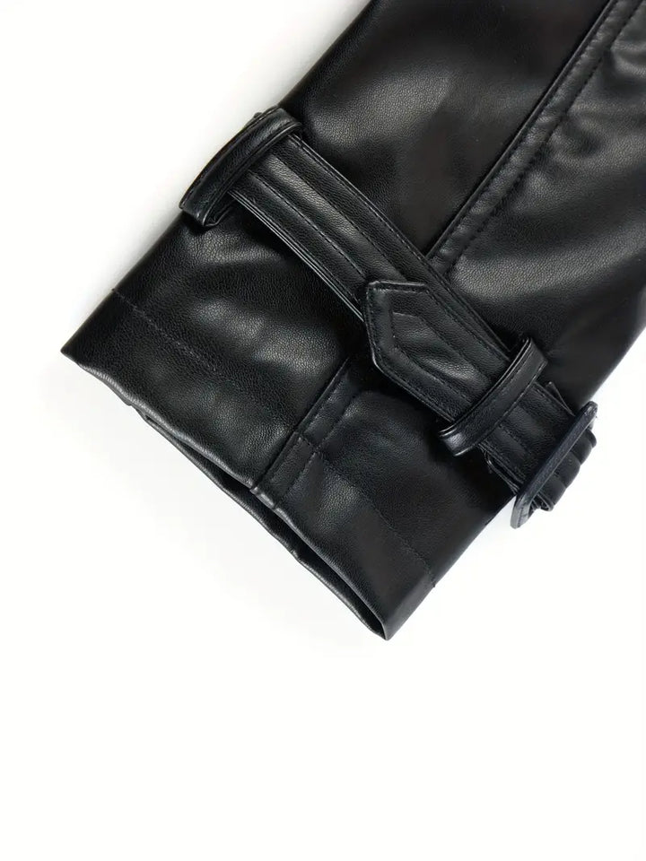 Drune | Trenchcoat - stilvolle lange schwarze Damenjacke