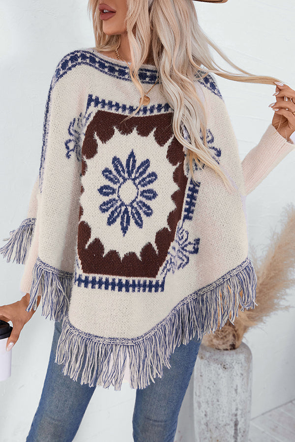 Drune | Boho knit sweater with tassel hem