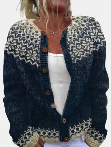 Drune | Chic Dunkelgraue Strickjacke