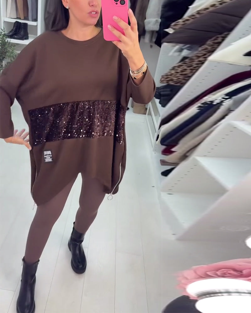 Drune | Übergröße Sweatshirt mit Pailletten