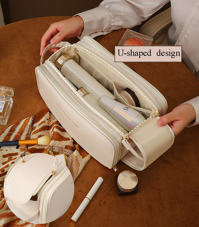 Drune PU-Leder Kosmetiktasche mit U-förmigem Design