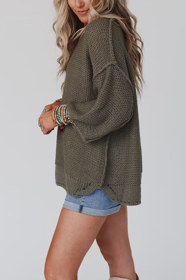 Drune | Cozy chunky knit sweater with a round neck