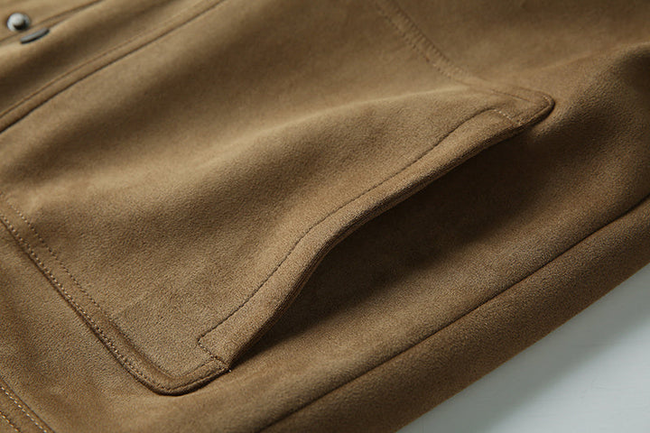 Drune | Lässige; Wildlederjacke mit Revers
