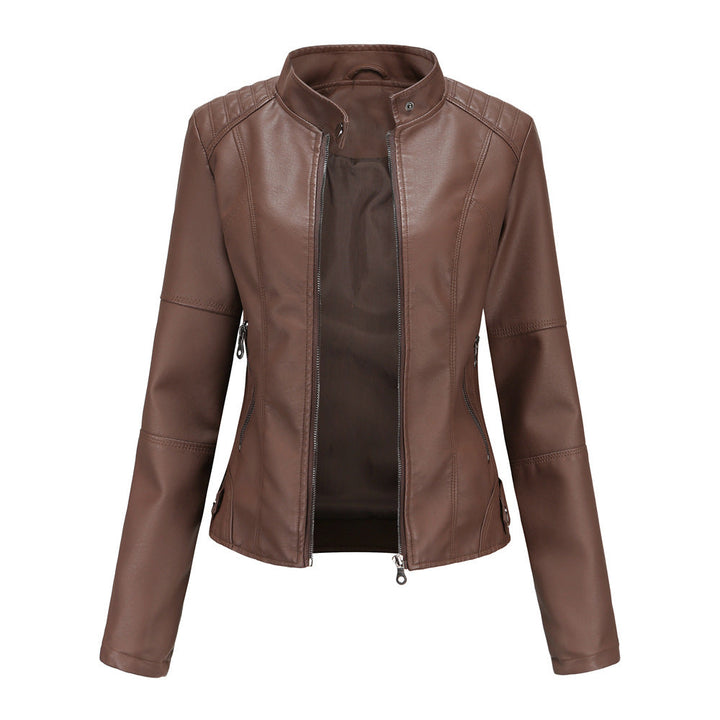 Biker-jacke mit Stehkragen