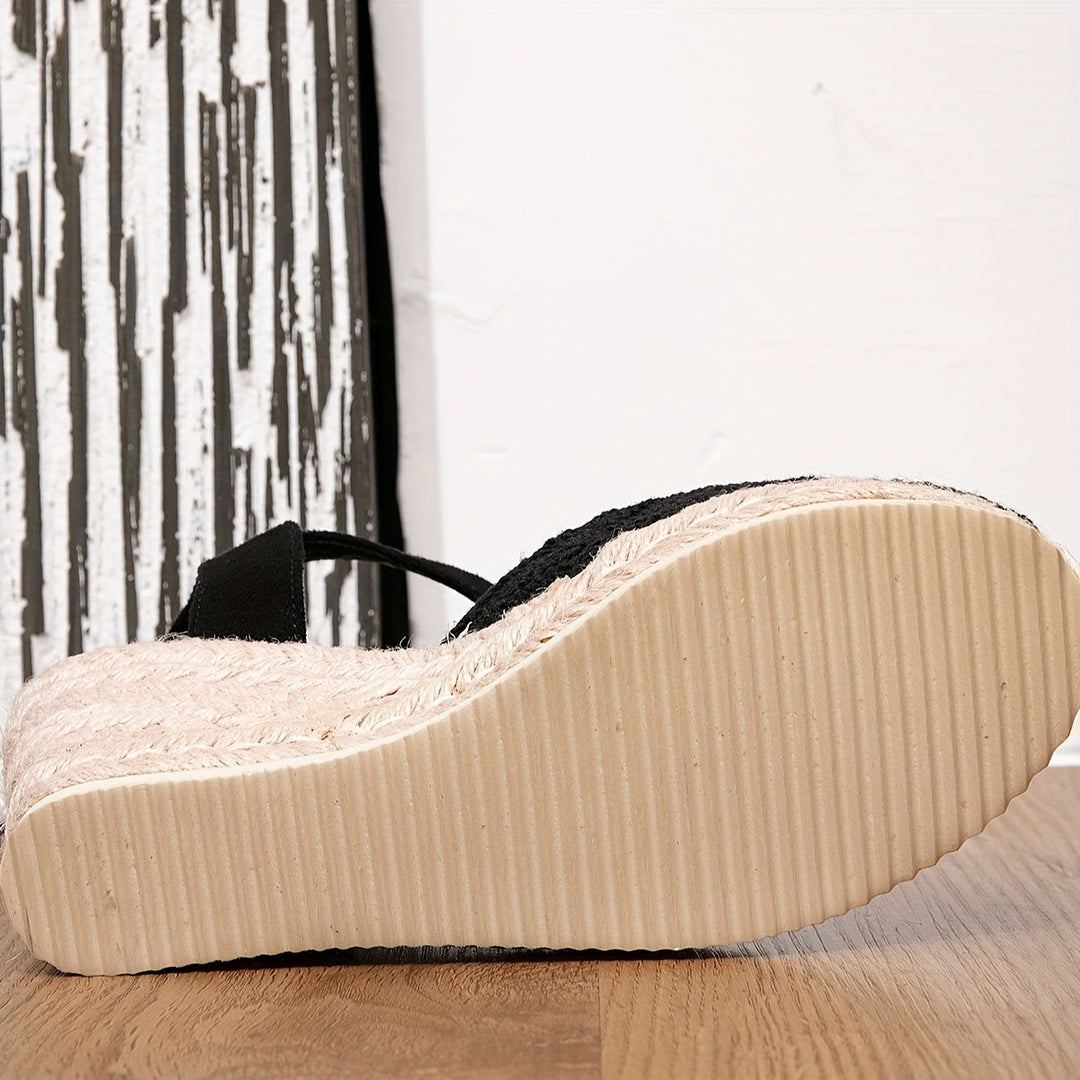 Drune | Damen Espadrille Keilabsatz Sandalen