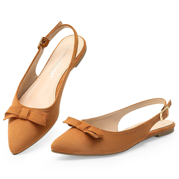 Drune | Flache Slingback Sandalen mit Schleife