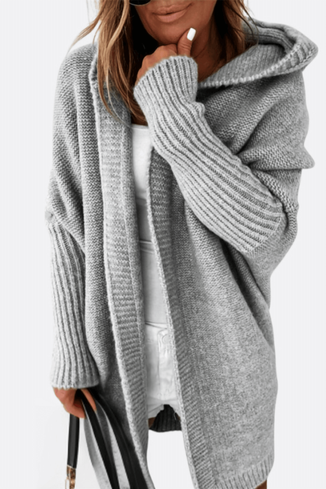 Drune | Damen Strickkapuzenmantel
