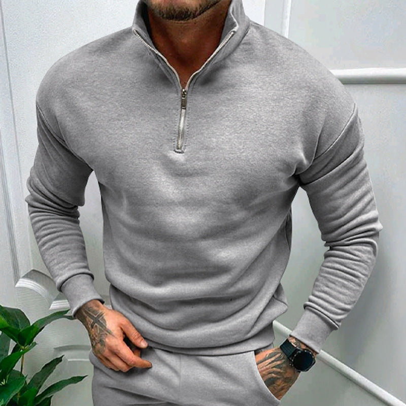Drune | Pullover mit Halb-Zip Stehkragen