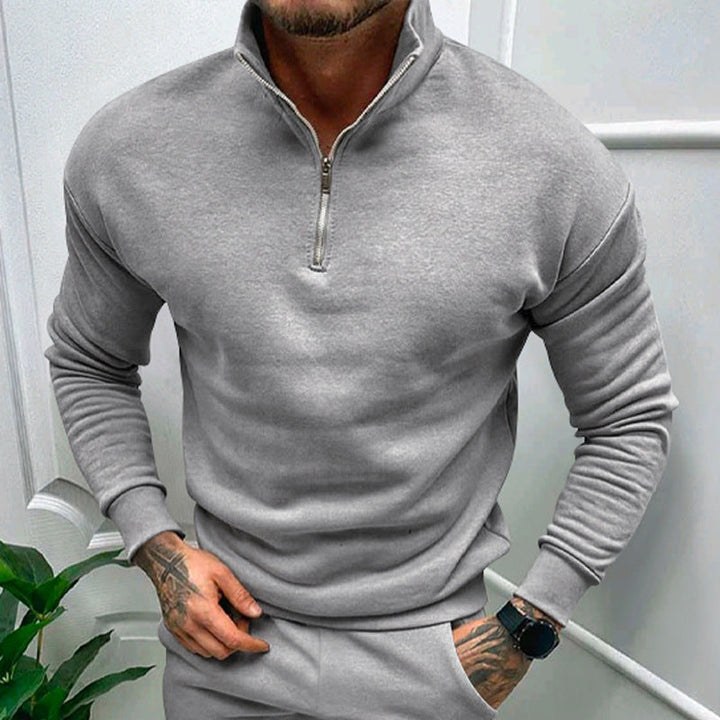 Drune | Pullover mit Halb-Zip Stehkragen