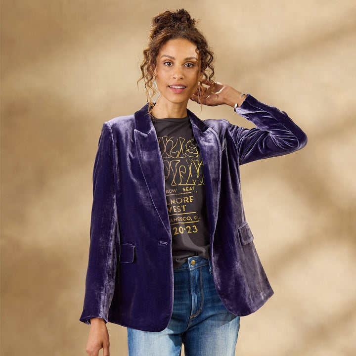 Drune | Gestickte Samt-Herbstjacke