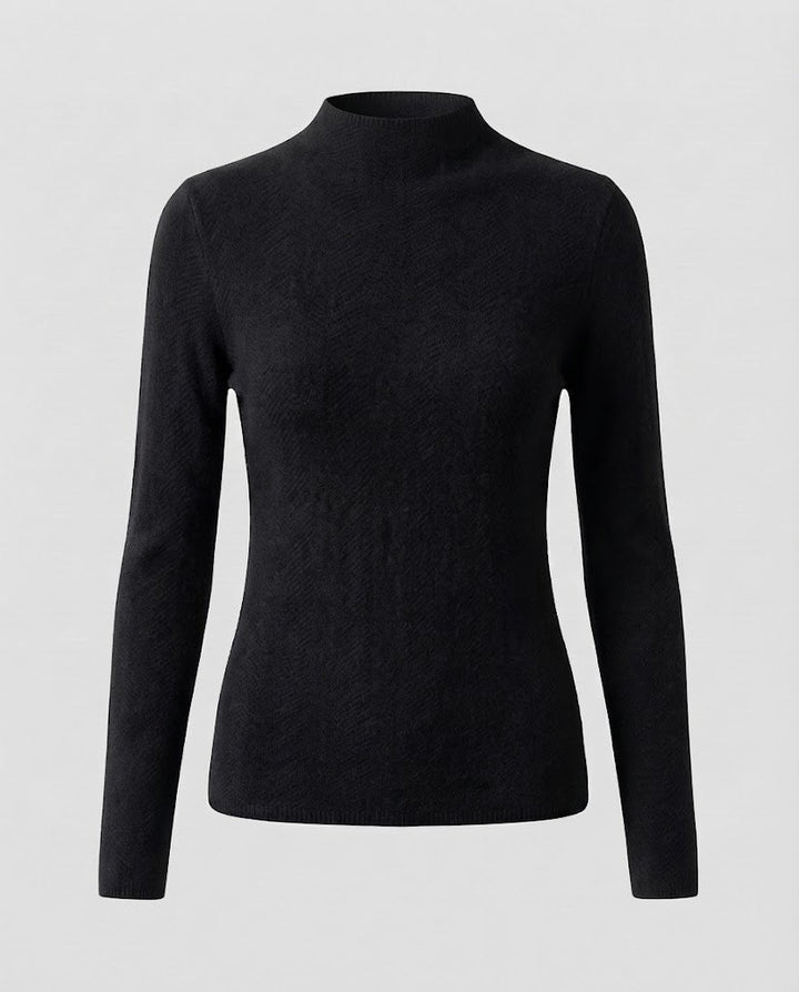 Damen Feiner Minimalistischer Stehkragenpullover aus anschmiegsamem Feinstrick Drune
