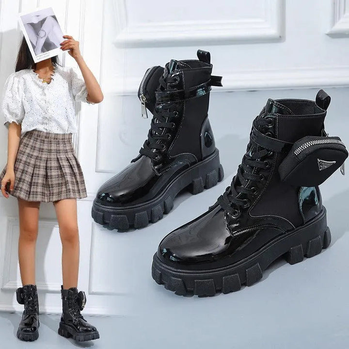 Drune | Stiefel mit Plateau bis zur Wade