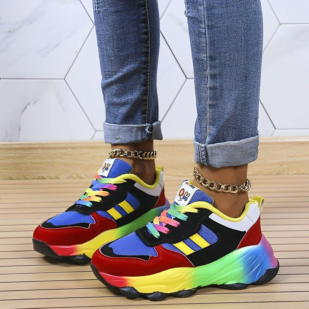 Drune - bunte klobige Turnschuhe für Damen | Multicolor Design Sneaker Damen