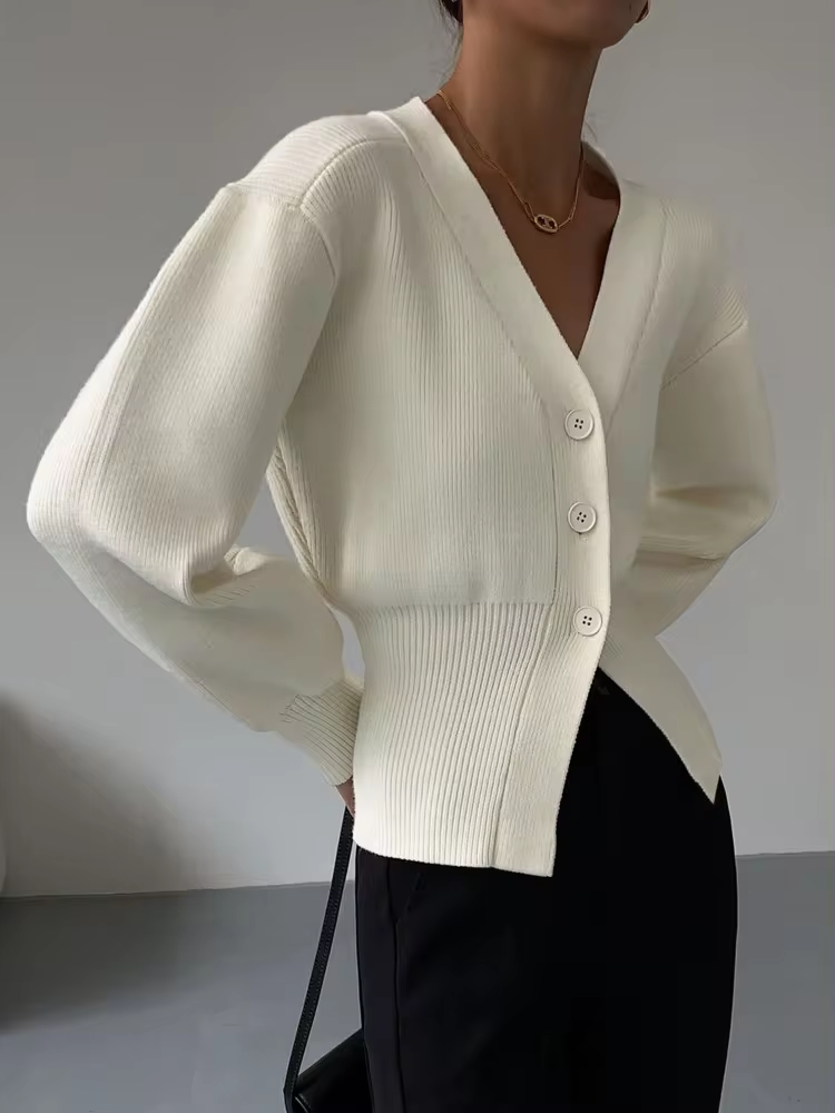 Drune | Strick-Cardigan mit V-Ausschnitt und Knopfleiste