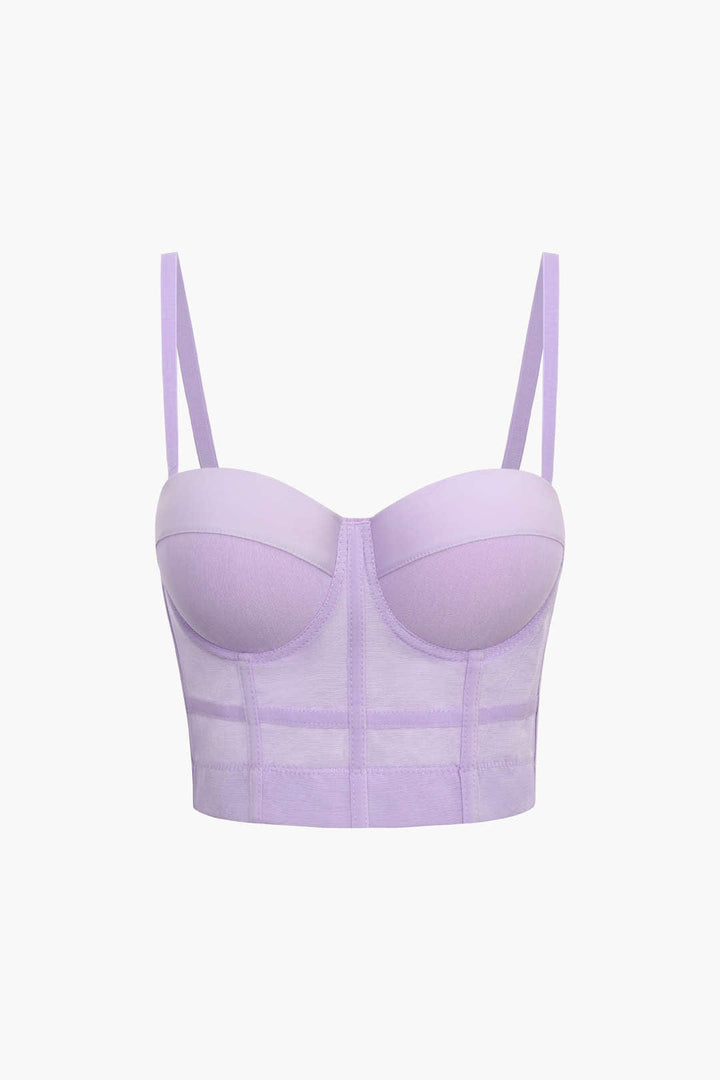 Drune | Figurbetontes Bustier Top Mit Bügel Cups Und Transparenter Mesh Struktur