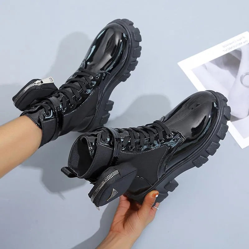 Drune | Stiefel mit Plateau bis zur Wade