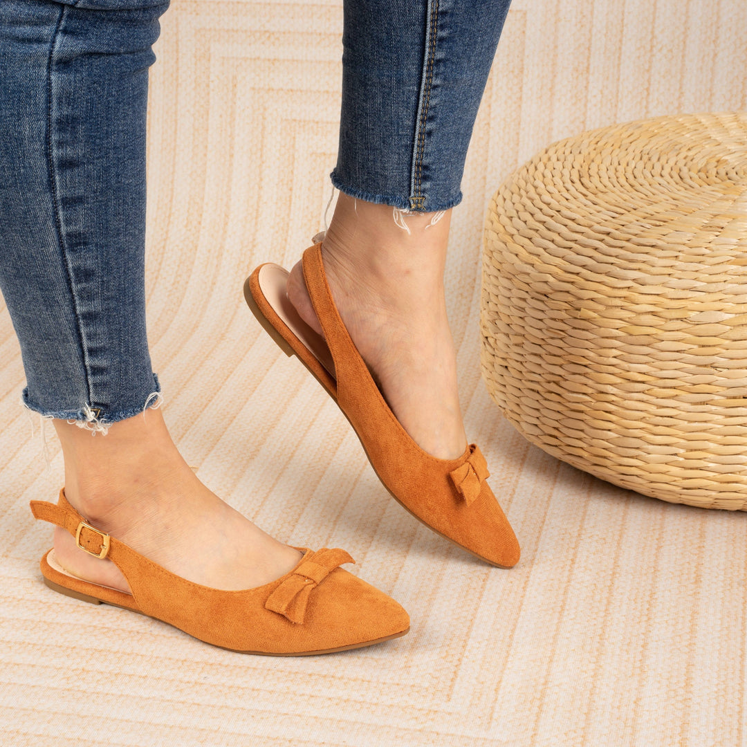 Drune | Flache Slingback Sandalen mit Schleife