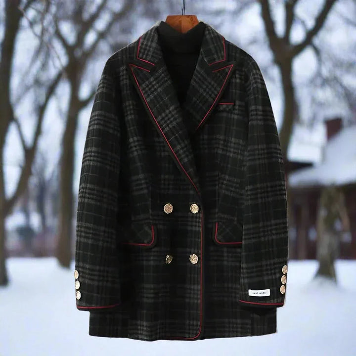 Drune | Eleganter, zeitloser und gemütlicher Karomantel für Frauen