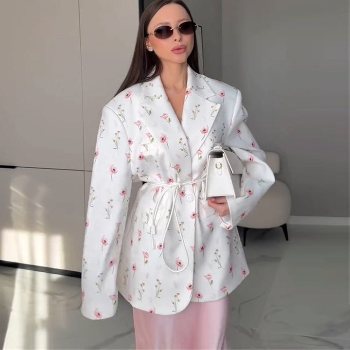 Drune | mit Blumenprint und Gürtel für Damen - Giusy
