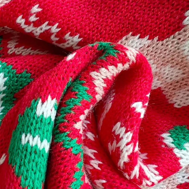 Drune | Weihnachtlicher Strickpullover Mit Schneeflockenmotiv