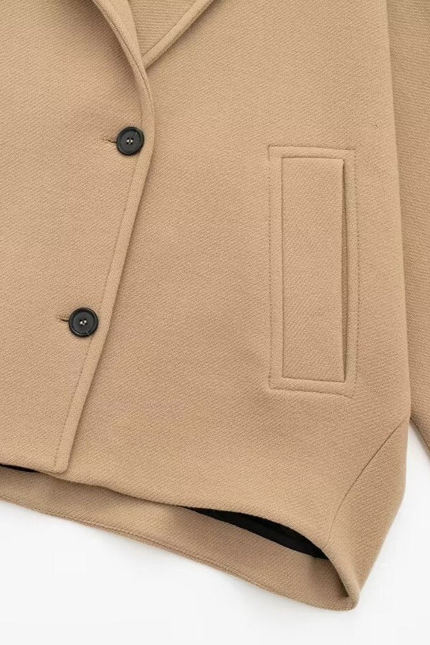 Drune | Passform Kurze Wollmischjacke
