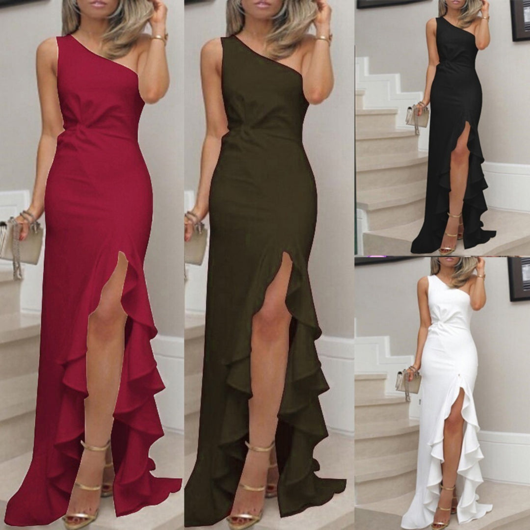 Drune | Swing-Kleid mit geteiltem Rüschensaum