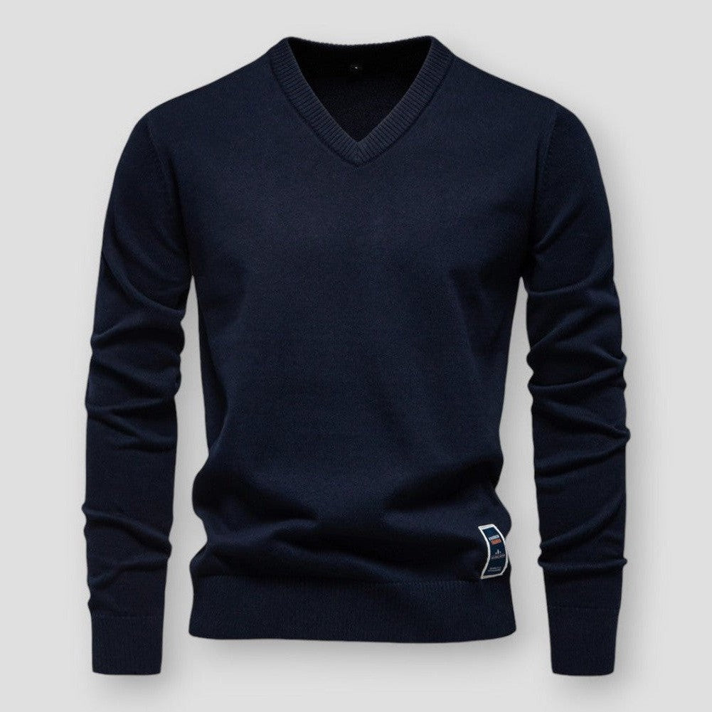 Drune | Bequemer Herbstpullover mit V-Ausschnitt für Herren