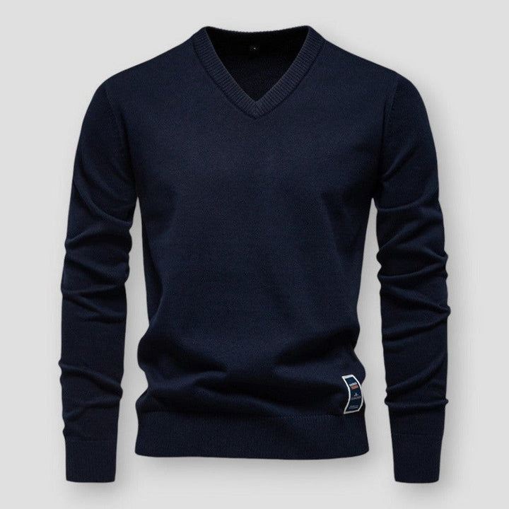 Drune | Bequemer Herbstpullover mit V-Ausschnitt für Herren