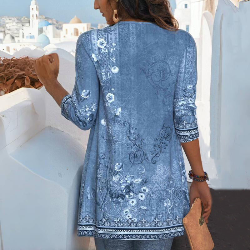 Drune | Floral Print Strickjacke