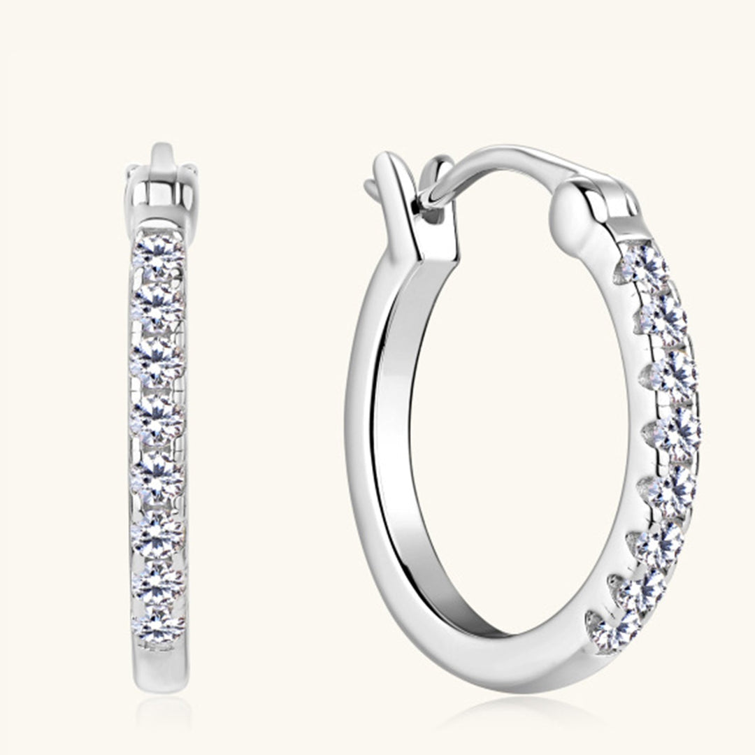 Drune | 925 Sterling Silber Moissanit Huggie Ohrringe