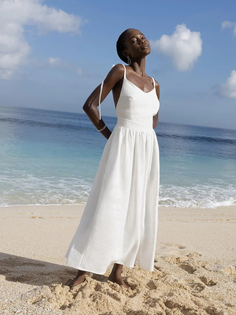Drune | Madleine Langes Leinen Sommerkleid für Damen