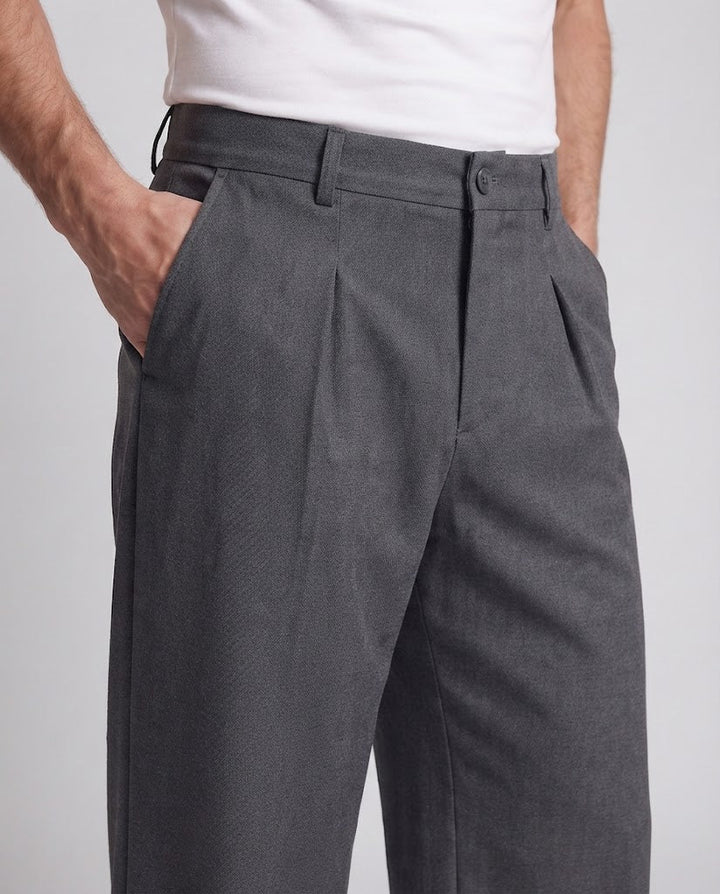 Herren weite Wollhose mit Bundfalten und extra weitem Bein Drune