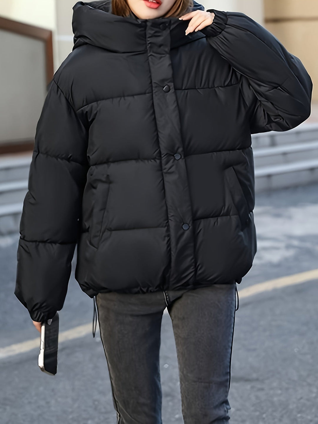 Drune | Dicke Lässige Winterjacke mit Kapuze und Reißverschluss für Frauen Perfekt für Herbst-Winter