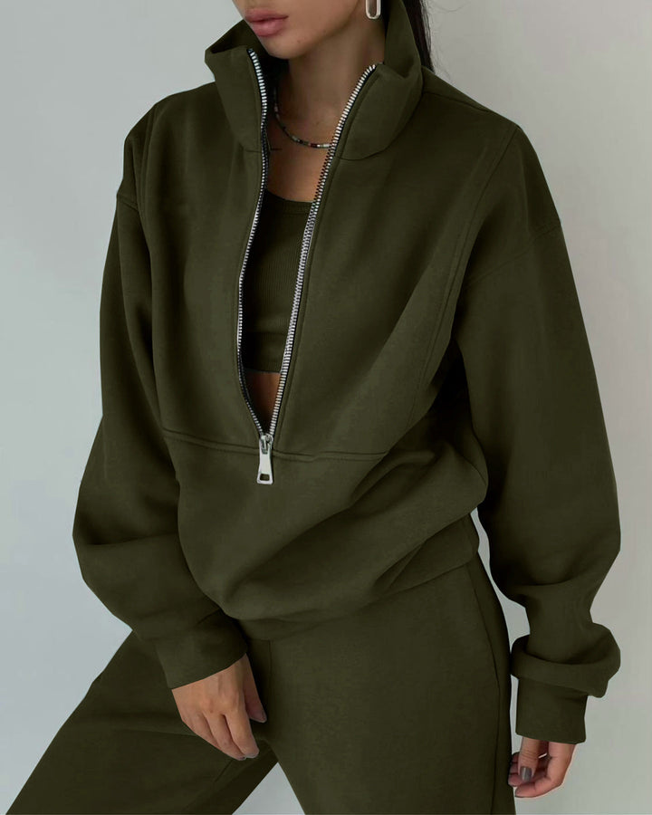 Drune-Sweatshirt und Hose für Damen bekleidung mit Reiß verschluss