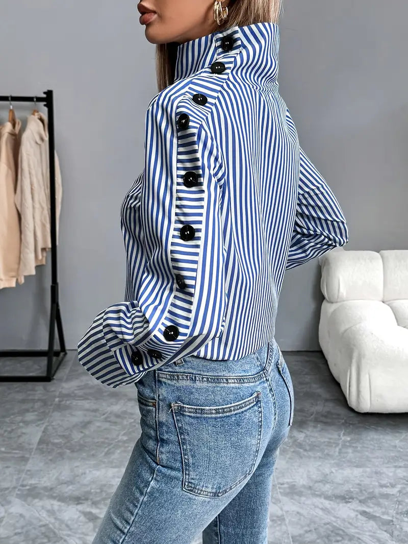 Drune | Stylische Gestreifte Bluse Aus Baumwolle