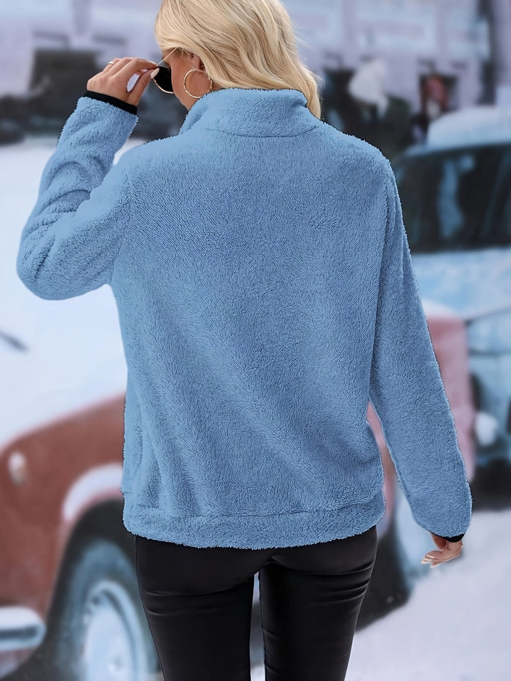 Drune | Lässiger Fleecepullover mit Reißverschluss Damen